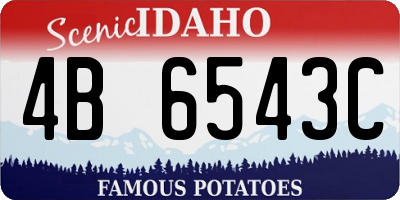 ID license plate 4B6543C