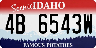 ID license plate 4B6543W