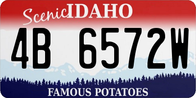 ID license plate 4B6572W