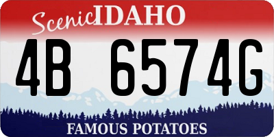 ID license plate 4B6574G