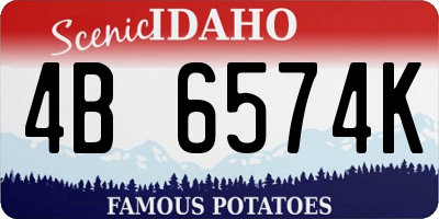 ID license plate 4B6574K
