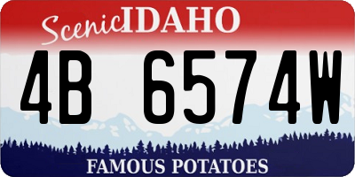 ID license plate 4B6574W