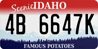 ID license plate 4B6647K