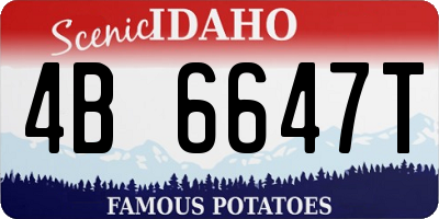 ID license plate 4B6647T