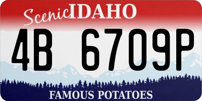 ID license plate 4B6709P