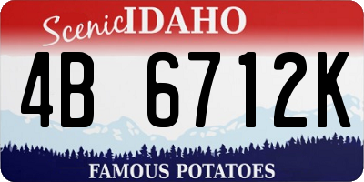 ID license plate 4B6712K