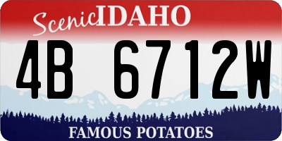 ID license plate 4B6712W