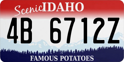 ID license plate 4B6712Z
