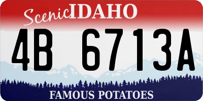 ID license plate 4B6713A