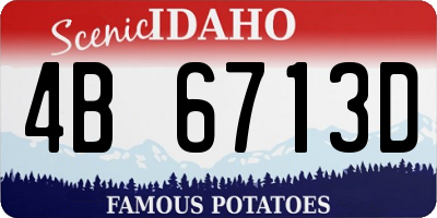 ID license plate 4B6713D