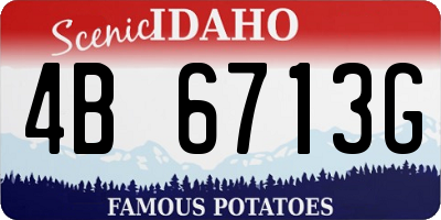 ID license plate 4B6713G