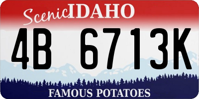 ID license plate 4B6713K