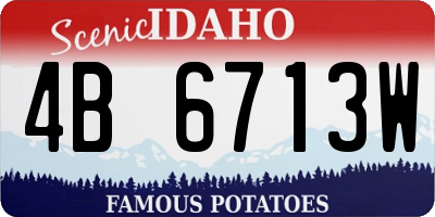 ID license plate 4B6713W