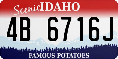 ID license plate 4B6716J