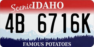 ID license plate 4B6716K