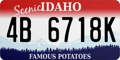 ID license plate 4B6718K