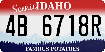ID license plate 4B6718R