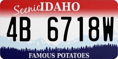 ID license plate 4B6718W