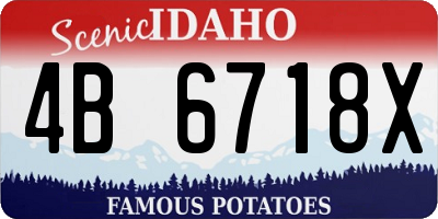 ID license plate 4B6718X