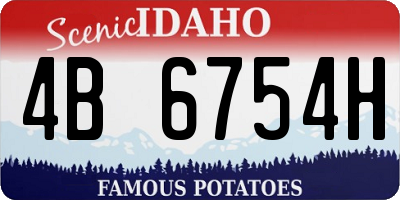 ID license plate 4B6754H