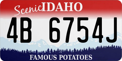 ID license plate 4B6754J
