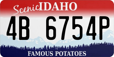 ID license plate 4B6754P
