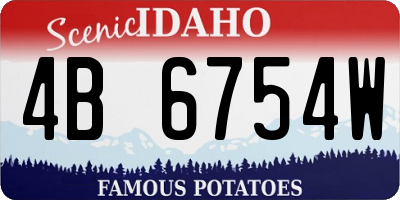 ID license plate 4B6754W