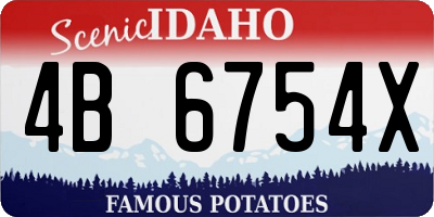 ID license plate 4B6754X