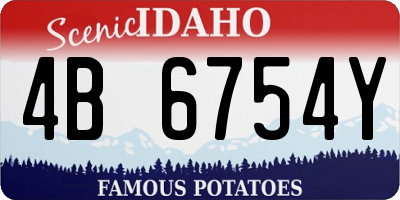 ID license plate 4B6754Y