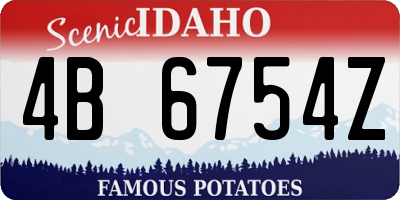 ID license plate 4B6754Z