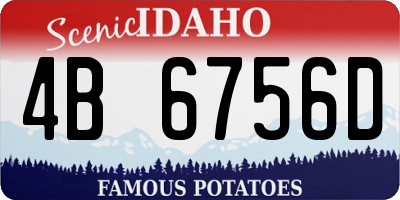 ID license plate 4B6756D