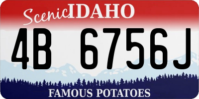 ID license plate 4B6756J