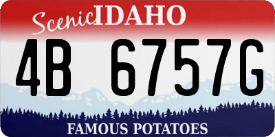 ID license plate 4B6757G
