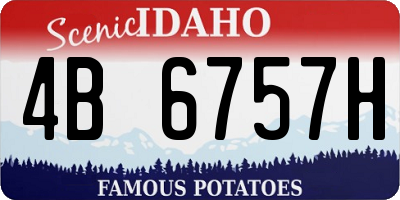 ID license plate 4B6757H