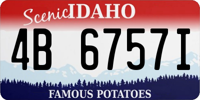 ID license plate 4B6757I