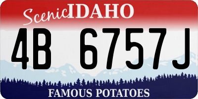 ID license plate 4B6757J
