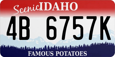 ID license plate 4B6757K