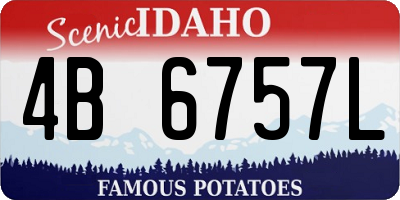ID license plate 4B6757L