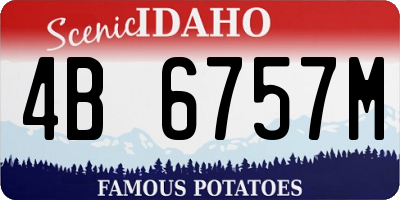 ID license plate 4B6757M