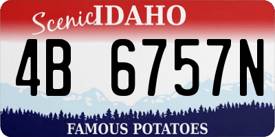 ID license plate 4B6757N
