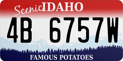 ID license plate 4B6757W