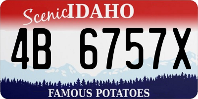ID license plate 4B6757X