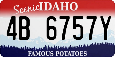 ID license plate 4B6757Y