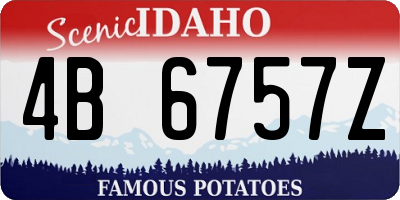ID license plate 4B6757Z