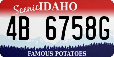ID license plate 4B6758G