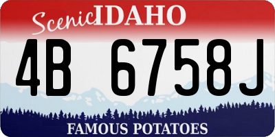 ID license plate 4B6758J