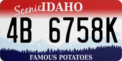 ID license plate 4B6758K