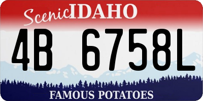 ID license plate 4B6758L