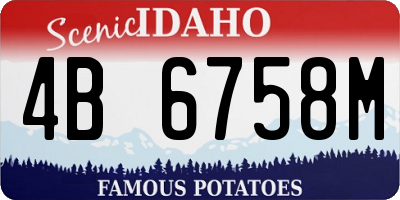 ID license plate 4B6758M