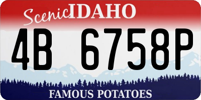 ID license plate 4B6758P